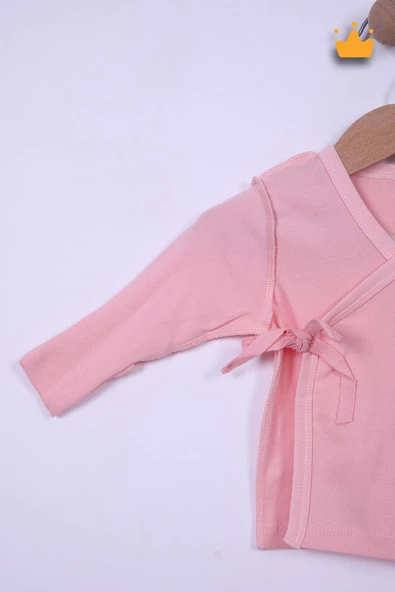 Babyhola Prematüre Serisi 45cm Hastane Çıkışı Kruvaze Üst Patikli Alt Önlük Bere %100 Pamuk 4'lü Takım 22415 - 11