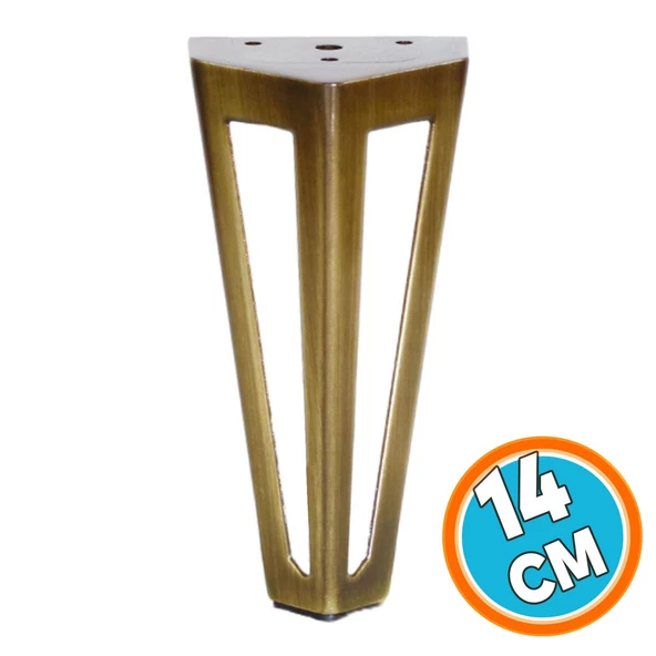 Mobilya Koltuk Baza Puf Kanepe Tv Ünite Masa Ayağı Ayakları Metal Ayak 14 Cm Antik Sarı ürün görseli