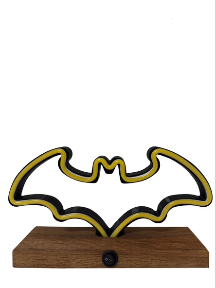 Işıklı Tablo Marketi Batman Yarasa Figürlü Neon Gece Lambası - 2