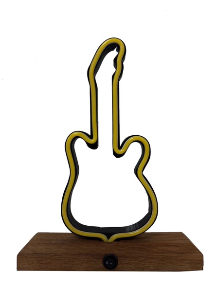 Işıklı Tablo Marketi Gitar Figürlü Neon Gece Lambası - 3