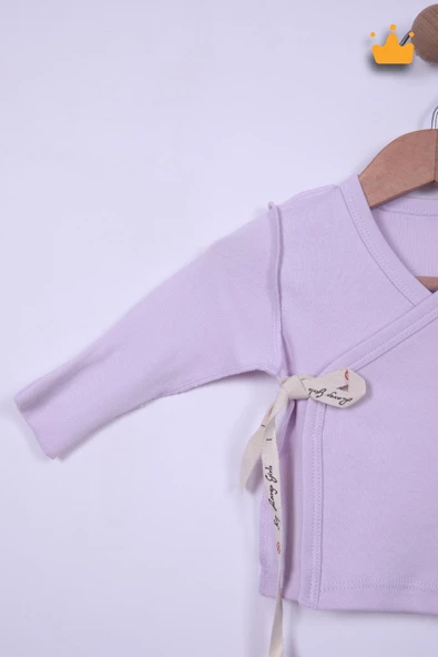 Babyhola Prematüre Serisi 45cm Hastane Çıkışı Kruvaze Üst Patikli Alt Önlük Bere %100 Pamuk 4'lü Takım 22415 - 10