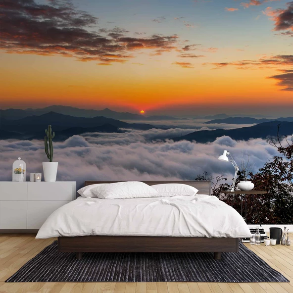 Bulut Günbatımı Manzaralı Duvar Kağıdı Baskı - Resim 2