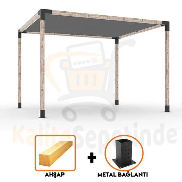 KAMELYA TİP GÖLGELİKLİ PERGOLA SETİ 10X10 KOMPLE SET