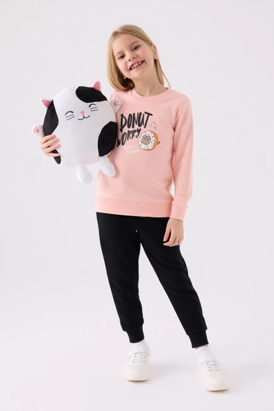 Rolypoly Kız Çocuk Pembe Pijama Takım 3469 - Resim 2