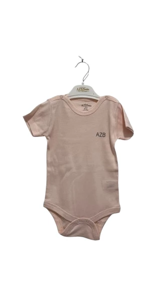uğurböceğiçocuk Aziz Bebe AZB Yazı Baskılı Yarım Kol Bebek Zıbın Body 1944 - 4