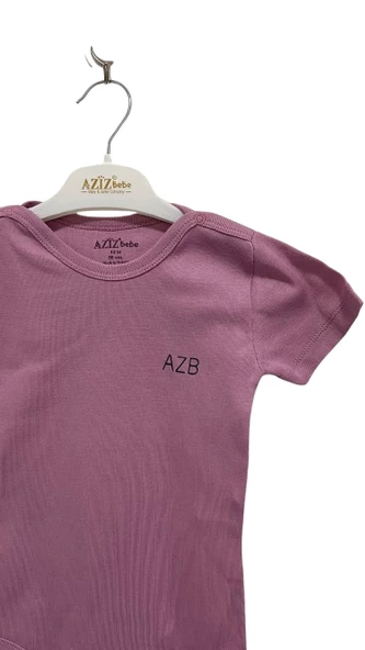 uğurböceğiçocuk Aziz Bebe AZB Yazı Baskılı Yarım Kol Bebek Zıbın Body 1944 - 12