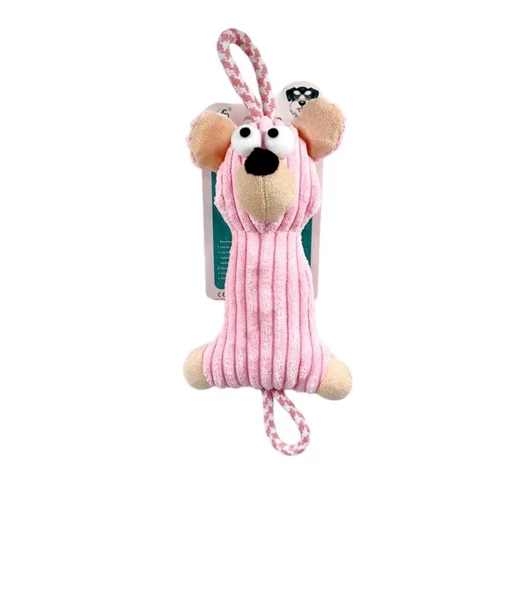 Nanbell W559 Kedi ve Köpek Peluş Dişlik Oyuncak 38-15cm Pembe