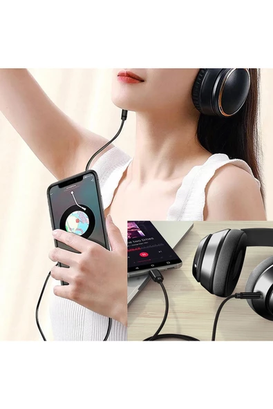 Samsung Xiaomi Uyumlu Aux Kablosu Type-C To Jack Çevirici Dönüştürücü Kablo - 2
