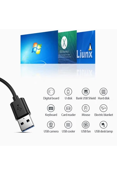 Hızlı USB Çoklayıcı 3.0 HUB USB Çoğaltıcı 4 Port 5 Gbps Hızlı - 4