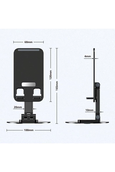 Ofis Masaüstü Telefon Tutucu Metal Tabanı 360 Derece Döndürülebilir - 3