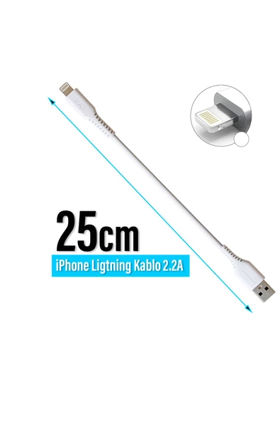 Kısa Şarj Kablosu 25cm Powerbank Telefon Şarj Kablosu 25cm