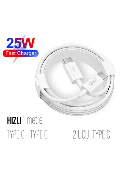 Hızlı TYPE-C Şarj Kablosu 25W Hızlı Type C Samsung Xiaomi Huawei Uyumlu