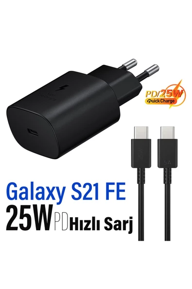 Samsung Galaxy S21 FE Uyumlu Type-C Şarj Aleti 25W Hızlı Şarj PD 3.0