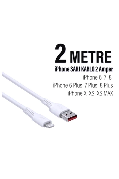 iPhone 7 iPhone 7 Plus 2 metre Şarj Kablosu