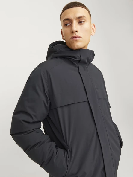 JACK JONES Erkek Softshell Su Geçirmez Kapüşonlu Mont Ceket 12259457 - 5