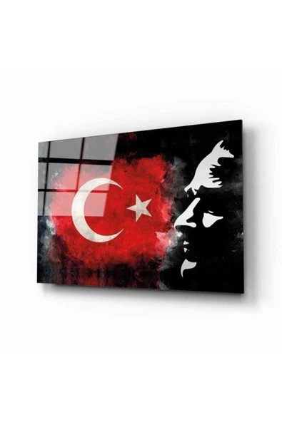 AlpiLeo Atatürk Silüet 4 Mm Temperli Cam Tablo