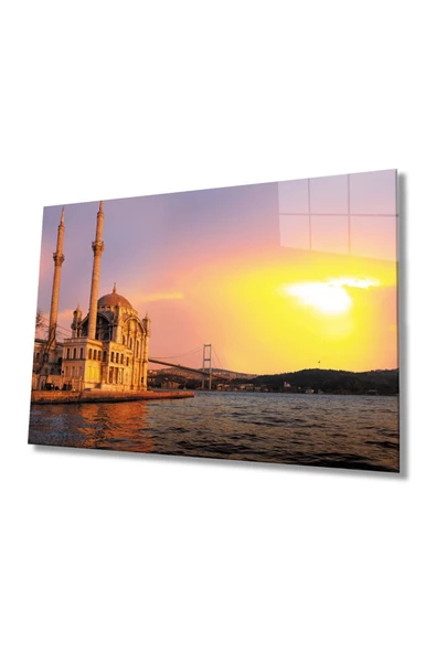 AlpiLeo Istanbul Cami Manzara 4mm Dayanıklı Alp Özel Cam Tablo Temperli Cam ürün görseli 1