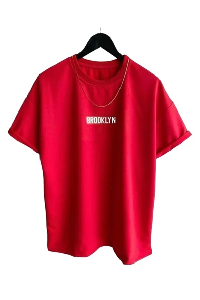 Unisex Brooklyn Baskılı Oversize Tshirt