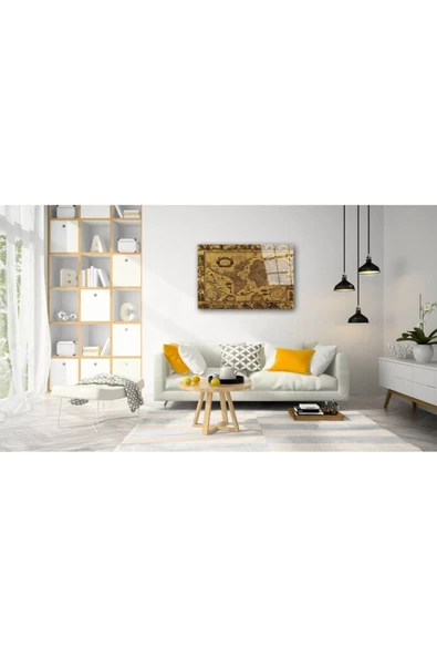 AlpiLeo Dünya Haritası 32 Alp Özel Cam Tablo - Resim 2