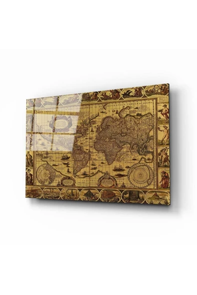 AlpiLeo Dünya Haritası 32 Alp Özel Cam Tablo ürün görseli 1