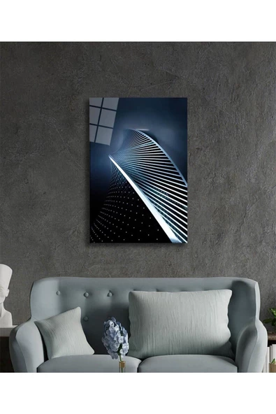 AlpiLeo Geometrik Mimari Alp Özel Cam Tablo, Ev Ve Ofis Duvar Dekoru - Resim 2