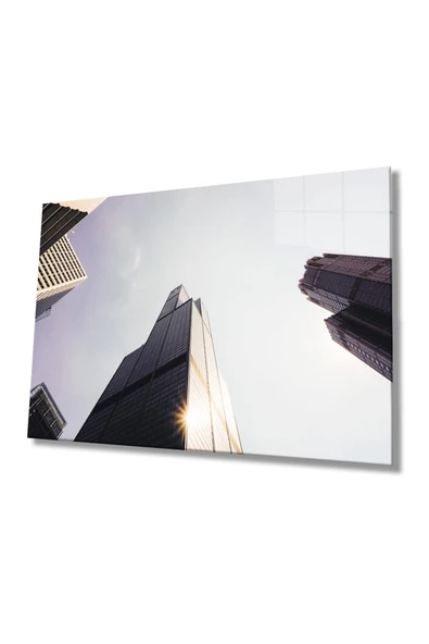 AlpiLeo Geometrik Bina Alp Özel Cam Tablo, Ev Ve Ofis Duvar Dekoru ürün görseli 1