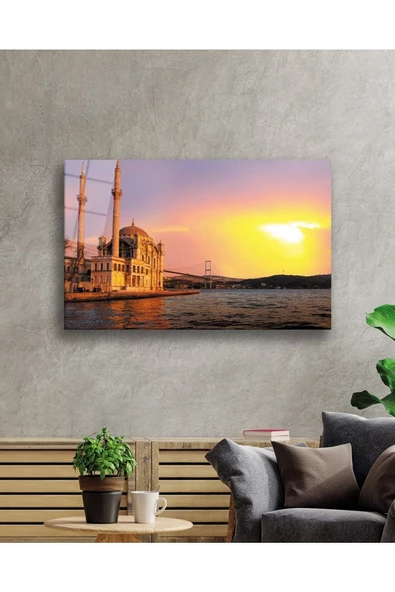 AlpiLeo Istanbul Cami Manzara 4mm Dayanıklı Alp Özel Cam Tablo Temperli Cam - Resim 2