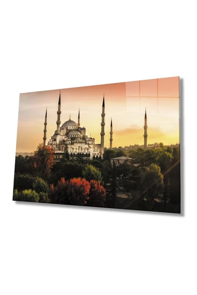 AlpiLeo Istanbul Cami Manzara 4mm Dayanıklı Alp Özel Cam Tablo Temperli Cam ürün görseli 1