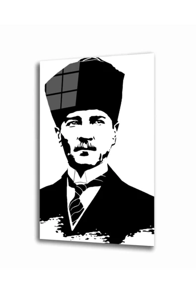 AlpiLeo Atatürk Alp Özel Cam Tablo 4 Mm Dayanıklı Temperli Cam ürün görseli 1