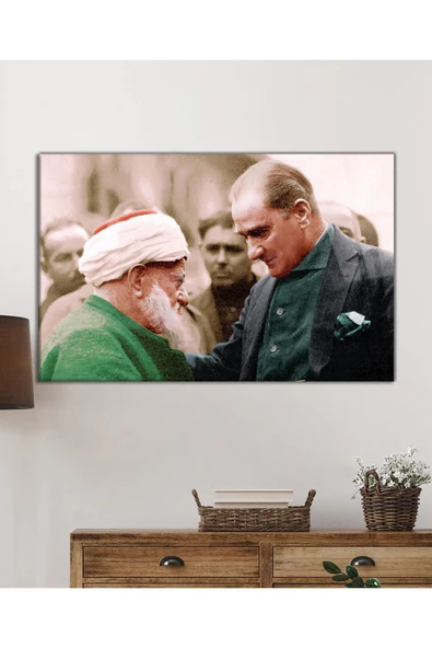 AlpiLeo Atatürk Ve Halk Temalı Uv Baskılı Alp Özel Cam Tablo, Ev Ve Ofis Duvar Dekoru - Resim 2