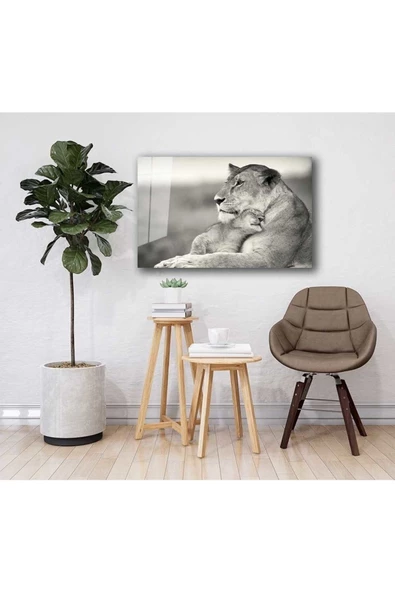 AlpiLeo Aslan Hayvan Alp Özel Cam Tablo 4mm Dayanıklı Temperli Cam - Resim 2