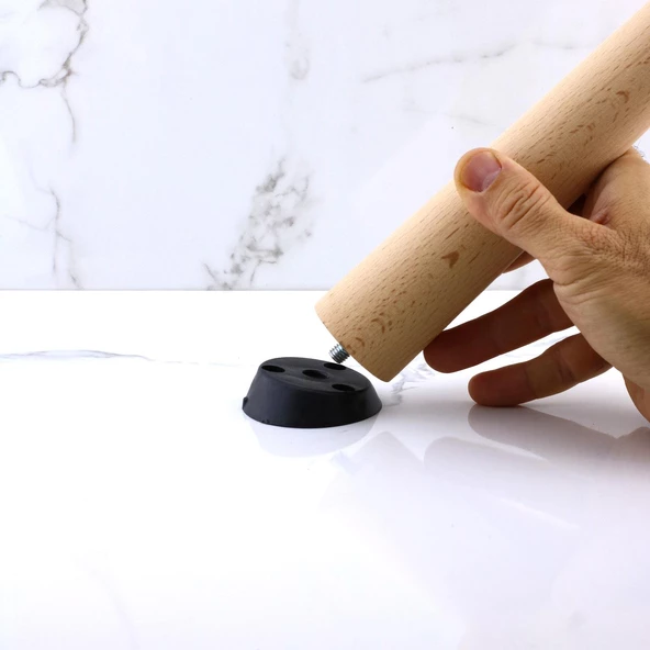 4 Adet Ahşap Mobilya Ayağı 50 cm Dereceli Aparatlı Sehpa Zigon Orta Masa Puf Tabure Ayakları m8 - 5