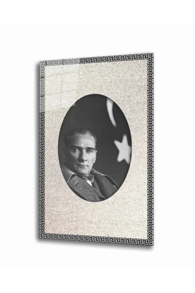 AlpiLeo Siyah Atatürk Dayanıklı Temperli Cam Tablo 4 Mm ürün görseli 1