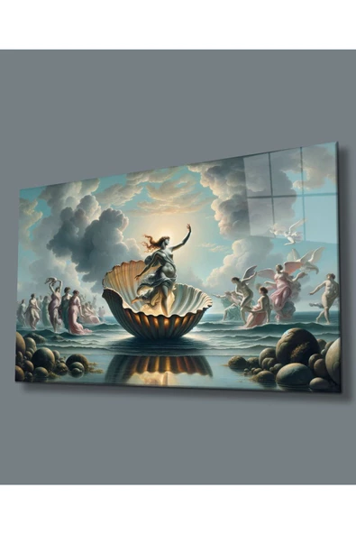 AlpiLeo Venüsün Doğuşu Alp Özel Cam Tablo Yapay Zeka Tablo, Ev Ofis Dekoru ürün görseli 1