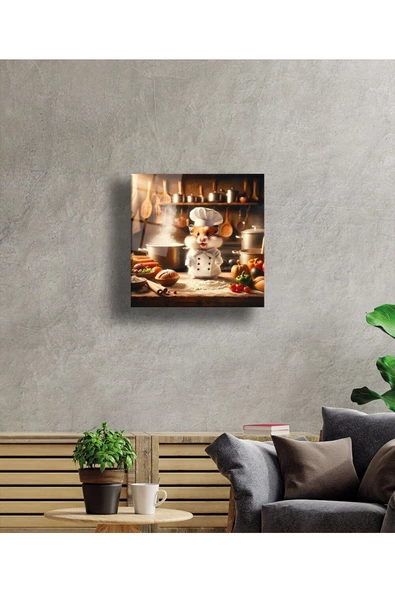 AlpiLeo Minik Şefin Lezzet Atölyesi Alp Özel Cam Tablo Hediyelik Büyük Tablo Ev Ofis Dekoru - Resim 3