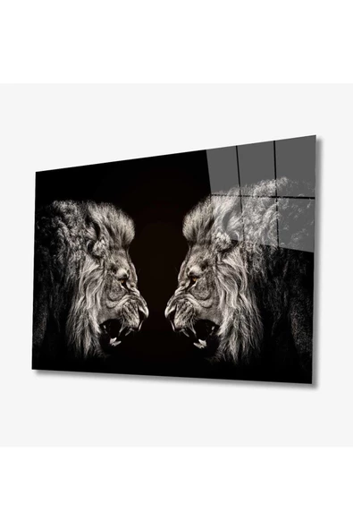 AlpiLeo Aslan Hayvan Alp Özel Cam Tablo 4mm Dayanıklı Temperli Cam ürün görseli 1