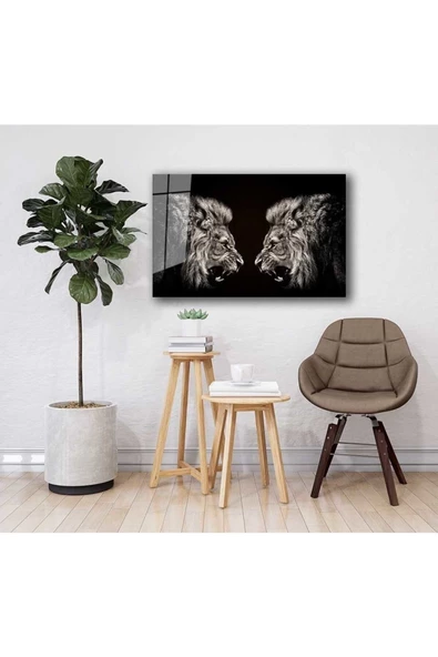 AlpiLeo Aslan Hayvan Alp Özel Cam Tablo 4mm Dayanıklı Temperli Cam - Resim 2