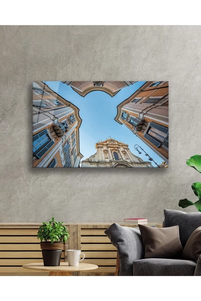 AlpiLeo Geometrik Mimari Bina Alp Özel Cam Tablo, Ev Ve Ofis Duvar Dekoru - Resim 2