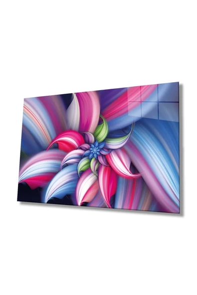 AlpiLeo Renkli Fraktal Soyut Alp Özel Cam Tablo, Ev Ve Ofis Duvar Dekoru, Hediyelik Tablo ürün görseli 1