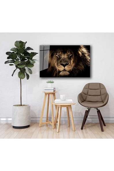 AlpiLeo Aslan Hayvan Alp Özel Cam Tablo 4mm Dayanıklı Temperli Cam - Resim 2