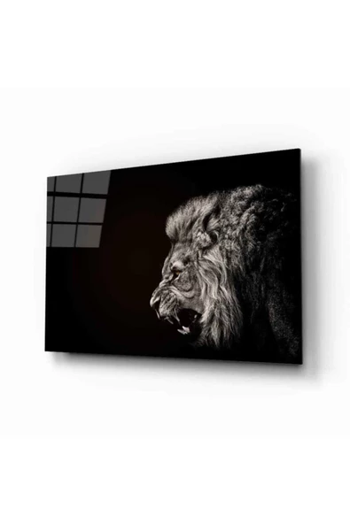 AlpiLeo Aslan Hayvan Alp Özel Cam Tablo ürün görseli 1