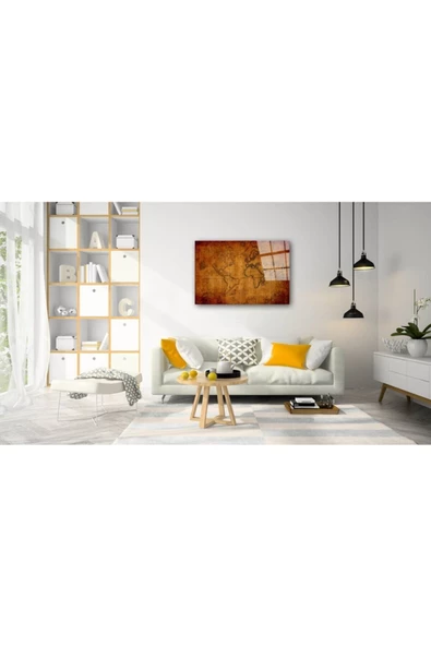 AlpiLeo Dünya Haritası 31 Alp Özel Cam Tablo - Resim 2