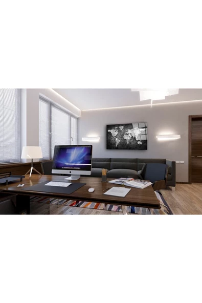 AlpiLeo Dünya Haritası 47 Alp Özel Cam Tablo - Resim 3