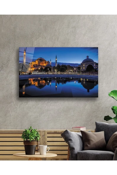 AlpiLeo Istanbul Ayasofya Camii Manzara 4mm Dayanıklı Alp Özel Cam Tablo Temperli Cam - Resim 2