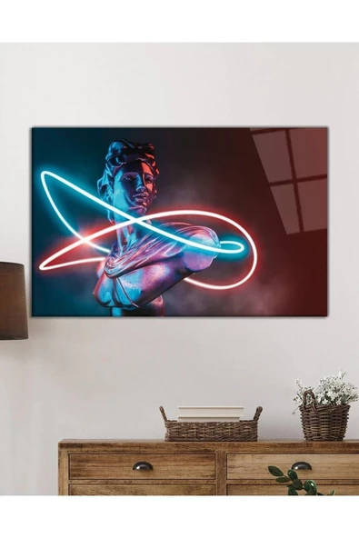 AlpiLeo Soyut Neon Tarzı Heykel Alp Özel Cam Tablo, Ev Ve Ofis Duvar Dekoru - Resim 2