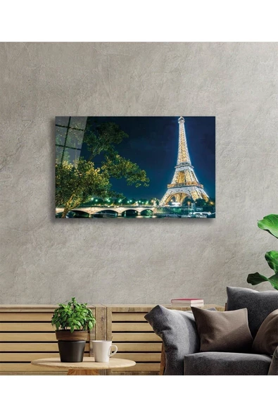 AlpiLeo Eyfel Kulesi Alp Özel Cam Tablo, Ev Ve Ofis Duvar Dekoru Hediyelik Tablo - Resim 2