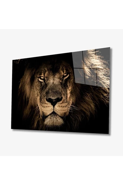 AlpiLeo Aslan Hayvan Alp Özel Cam Tablo 4mm Dayanıklı Temperli Cam ürün görseli 1