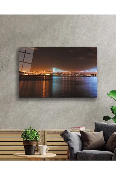 AlpiLeo Istanbul Boğazı Manzara 4mm Dayanıklı Alp Özel Cam Tablo Temperli Cam - Resim 2