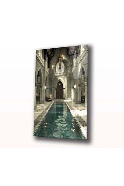 AlpiLeo Sükunetin Yansıması Alp Özel Cam Tablo Hediyelik Büyük Tablo Ev Ofis Dekoru - Resim 3