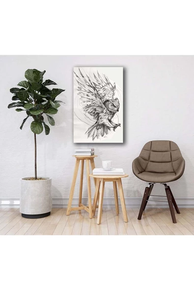 AlpiLeo Göğe Açılan Kanatlar Alp Özel Cam Tablo Hediyelik Büyük Tablo Ev Ofis Dekoru - Resim 3